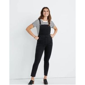 Madewell Skinny Overalls in Luna Wash Black Denim Size Medium